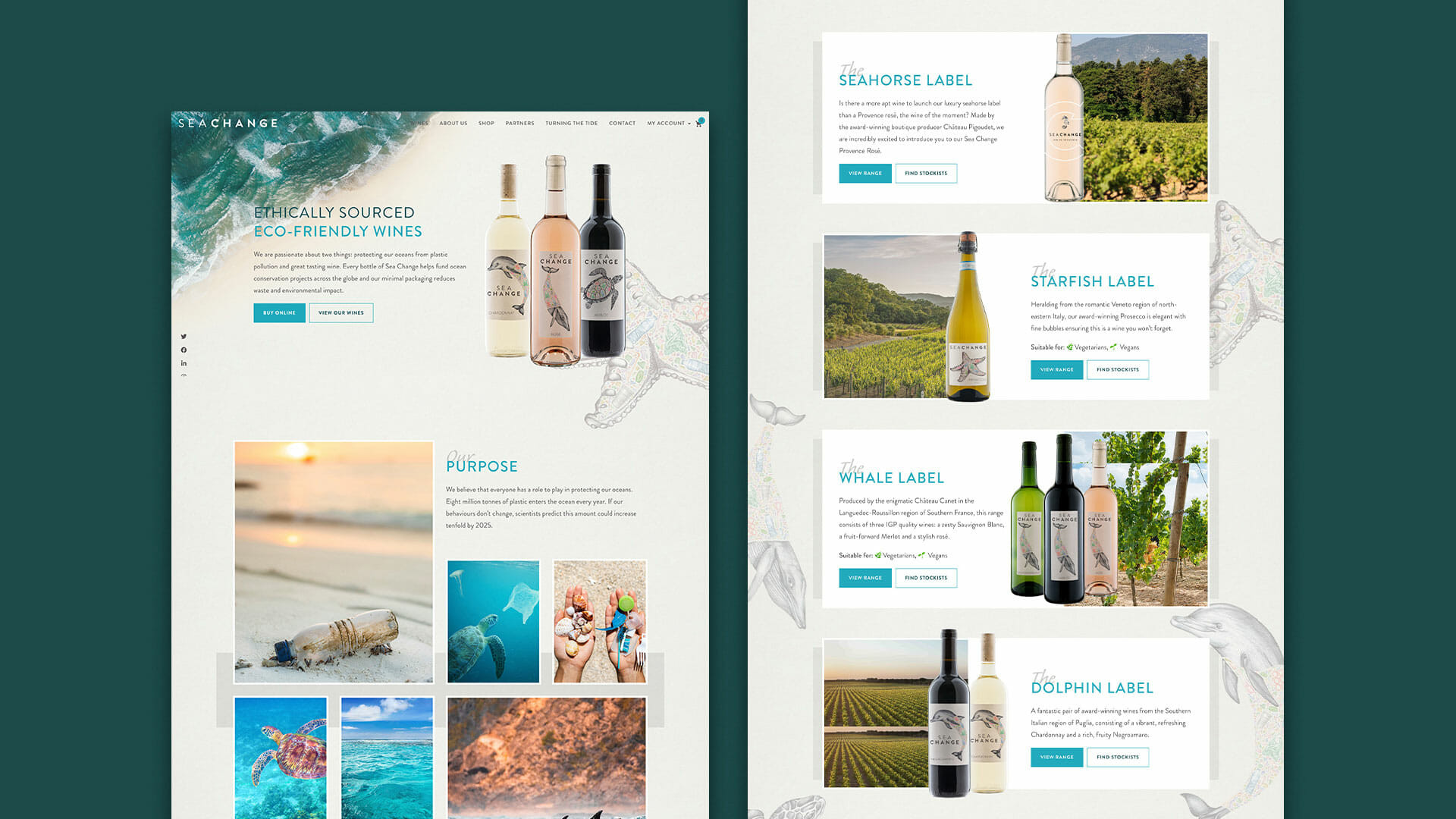 Seachange website redesign with sustability in mind